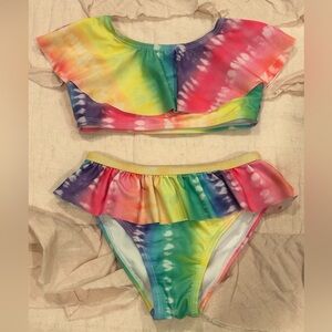 bmagical by btween rainbow tie dye girls two piece 🌈👙